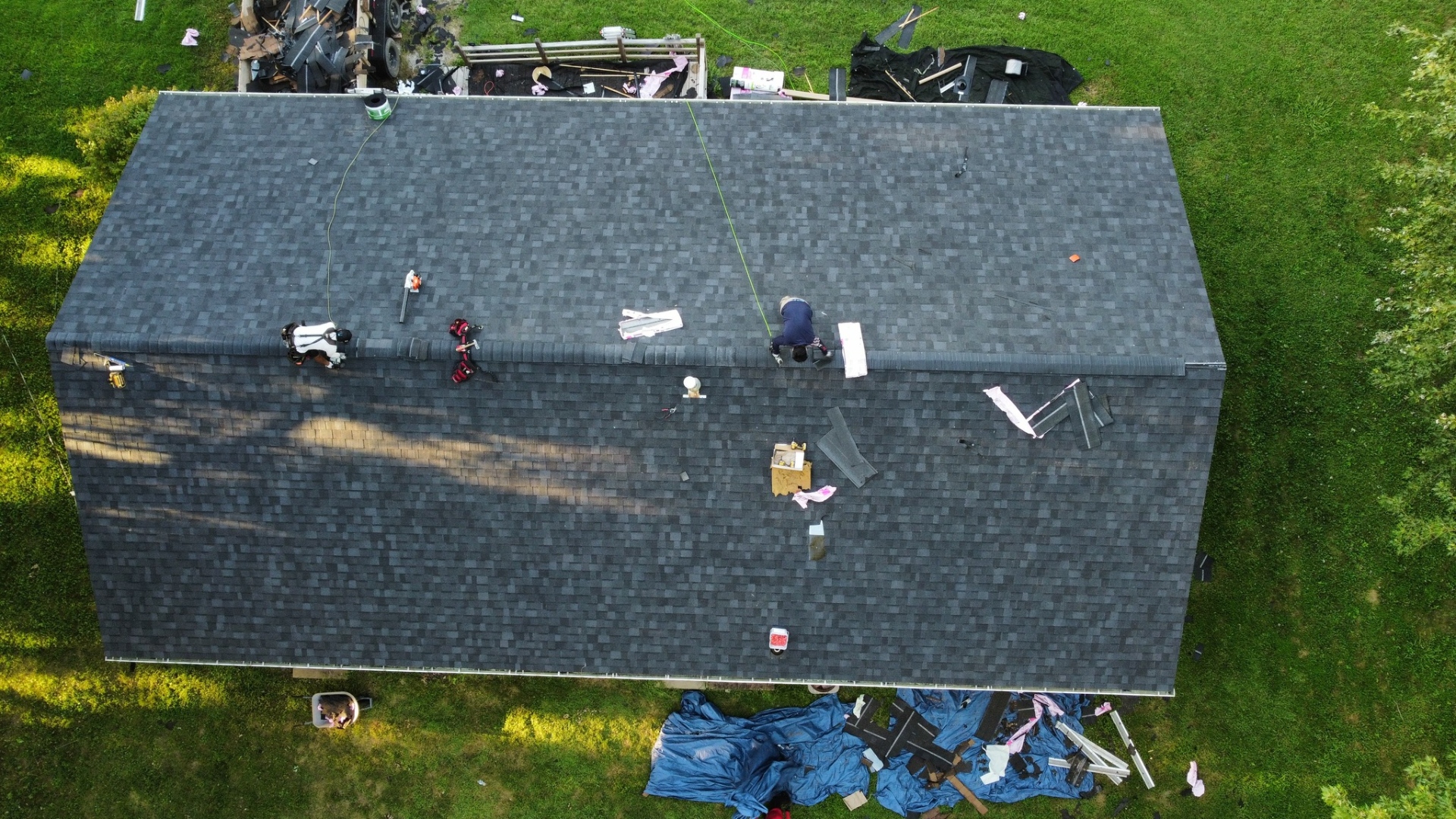 Residential replacement nearly complete — aerial progress shot